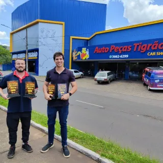 AUTO PEÇAS TIGRÃO: 1° LUGAR ALINHAMENTO / 1° LUGAR AUTO PEÇAS / 1° LUGAR COMÉRCIO DE ACESSÓRIOS / 1° LUGAR AUTO CENTER 